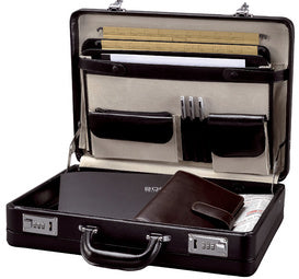 Alassio Attaché Tas TAORMINA, leder, zwart