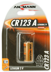 ANSMANN lithium foto batterij CR123A, 3 volt, 1 blister