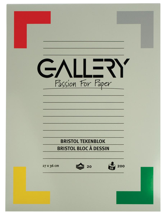 Gallery Bristol tekenblok ft 27 x 36 cm, 200 g/m², blok van 20 vel