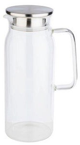 APS Glazen karaf met deksel, 1,5 liter, glas/roestvrij staal