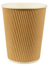 PAPSTAR papieren drinkbeker zuivere ribbelwand, 0,2 l, beige