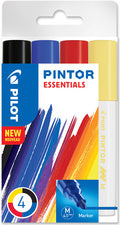 PILOT pigment markers PINTOR, medium, set van 4 ESSENTIALS