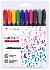 Tombow kalligrafiepen Fudenosuke, hardheid graad 1, set van 10