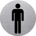 helit pictogram het insigne WC mannen, rond, zilver