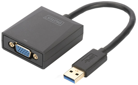 DIGITUS USB 3.0 - VGA grafische adapter, USB naar VGA, zwart