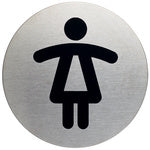 DURABLE Pictogram WC Dames, diameter: 83 mm, zilver