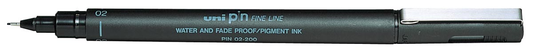 Uni Pin fineliner, 0,2 mm, ronde punt, zwart