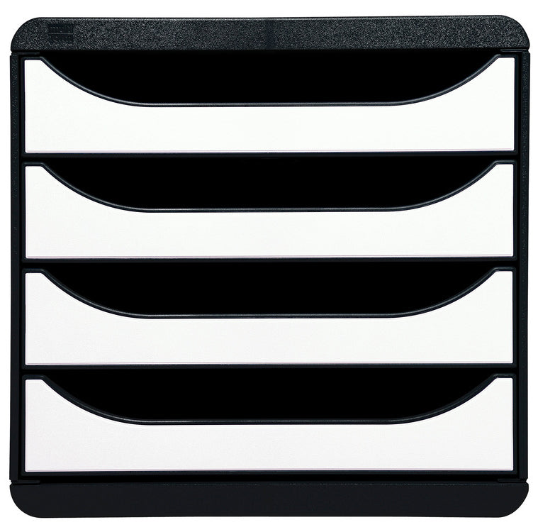 EXACOMPTA ladebox BIG-BOX, 4 laden, zwart glanzend