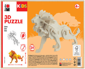 Marabu KiDS 3D puzzel leeuw, 34 stukjes