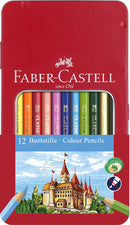 FABER-CASTELL CASTLE zeshoekige kleurpotloden, 12-pak metalen etui