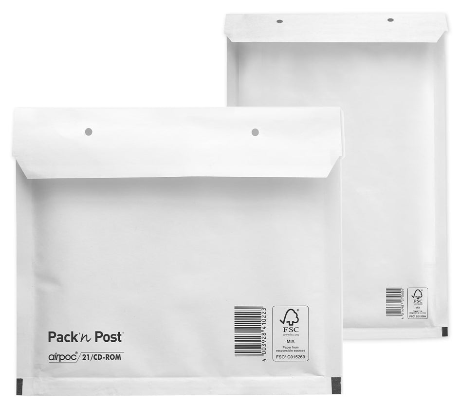 MAILmedia bubbeltjesenveloppen, type 16/F, wit, 21 g