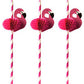 PAPSTAR papieren drinkrietje Flamingo, 200 mm, roze/wit