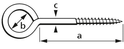 suki. Oogbout, 30 x 12 x 3,8 mm, zwart, houten draad