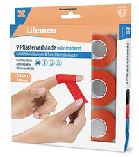 Lifemed pleisterverband, zelfklevend, blauw, 9st.
