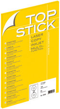 TOP STICK CD/DVD-etiketten, diameter: 117 mm, wit