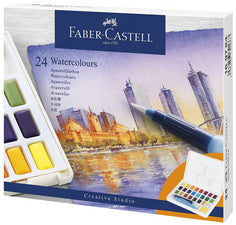 FABER-CASTELL aquarelverf in potjes, doosje van 24