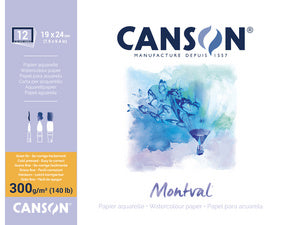 CANSON aquarelblok Montval, rondom gelijmd, 190 x 240 mm