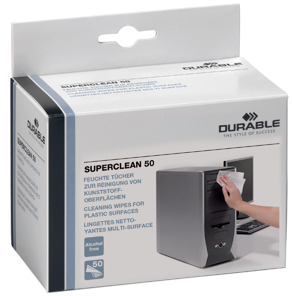 DURABLE oppervlaktereinigingsdoekjes SUPERCLEAN 50, 50 stuks