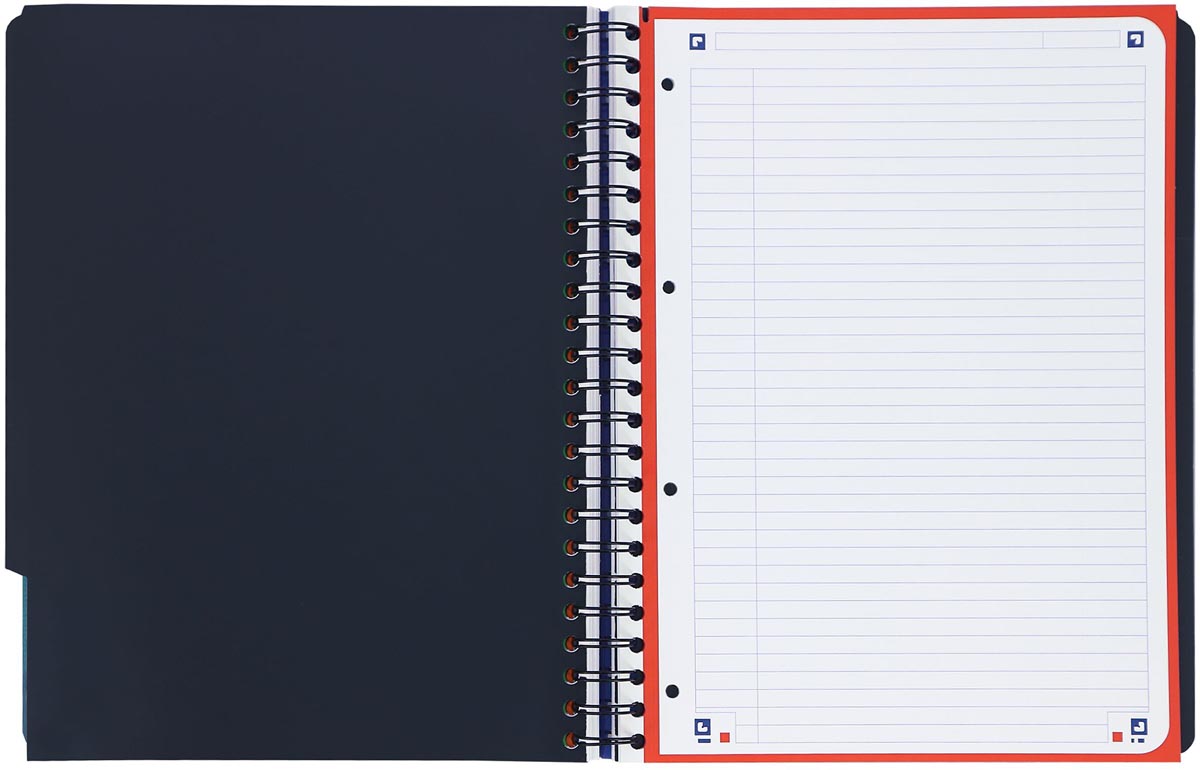 Oxford School Projectbook spiraalschrift, ft A4+, 4-gaats, gelijnd, aqua blauw