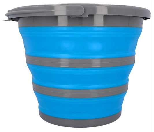 cartrend wateremmer, opvouwbaar, rond, 10 liter, grijs/blauw