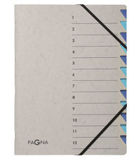 PAGNA Easy Grey ordner, A4, 12 vakken, grijs / blauw