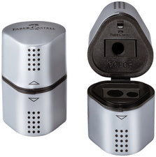 FABER-CASTELL drievoudige slijpbox GRIP, zilver