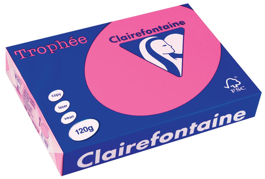 Clairefontaine Trophée Pastel A4, 120 g, 250 vel, felroze