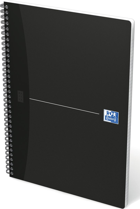 Oxford Office Essentials spiraalschrift, 180 bladzijden, ft A4, geruit 5 mm, zwart