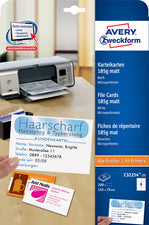 AVERY Zweckform Inkjet/Laser Indexkaart, 105 x 70 mm, wit