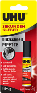 UHU secondelijm bliksemsnel PIPETTE, 10 g