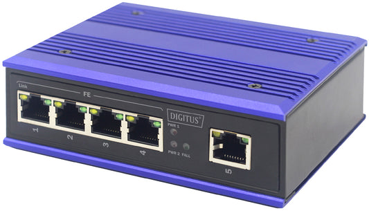 DIGITUS industriële Fast Ethernet-switch, 5-poorts, onbeheerd