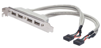 DIGITUS USB 2.0 Slotblech, 4 x USB-poort, 0,25 m