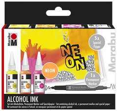 Marabu permanente alcoholinkt, set NEON