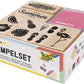 folia motief stempelset Zomer, gemaakt van hout, 13 stuks