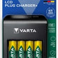 VARTA oplader LCD Plug Charger , incl. 4 x AA oplaadbare batterijen