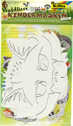 folia kindermaskers bosdieren, gemaakt van karton, wit