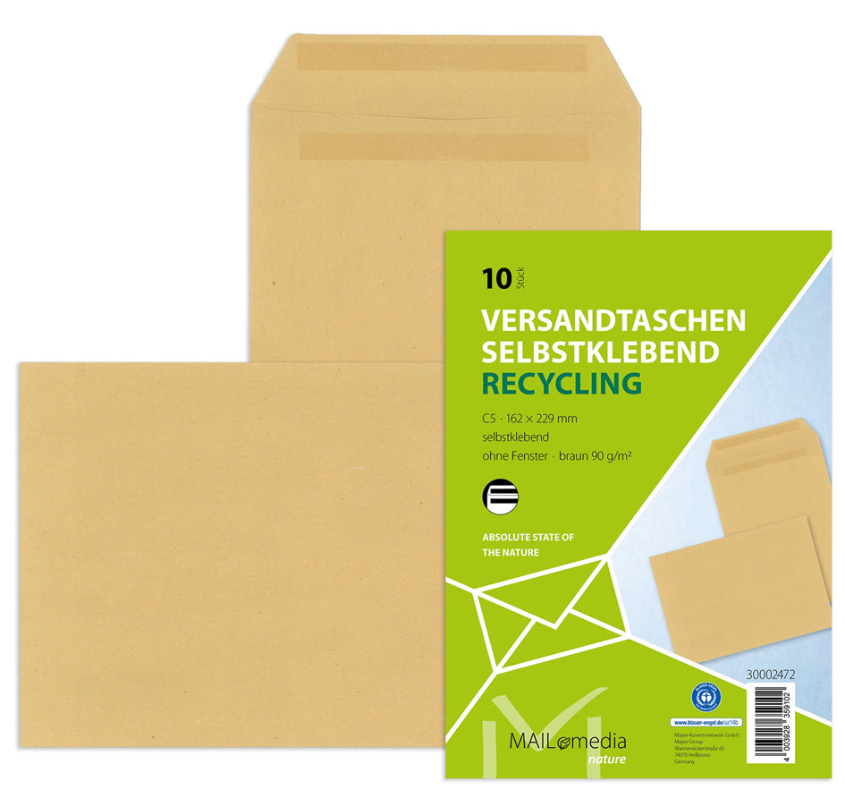 MAILmedia verzendenvelop Natron bruin, B4, zonder venster
