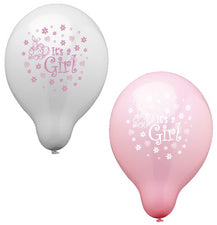 PAPSTAR Ballonnen Het is een meisje, roze/wit assorti