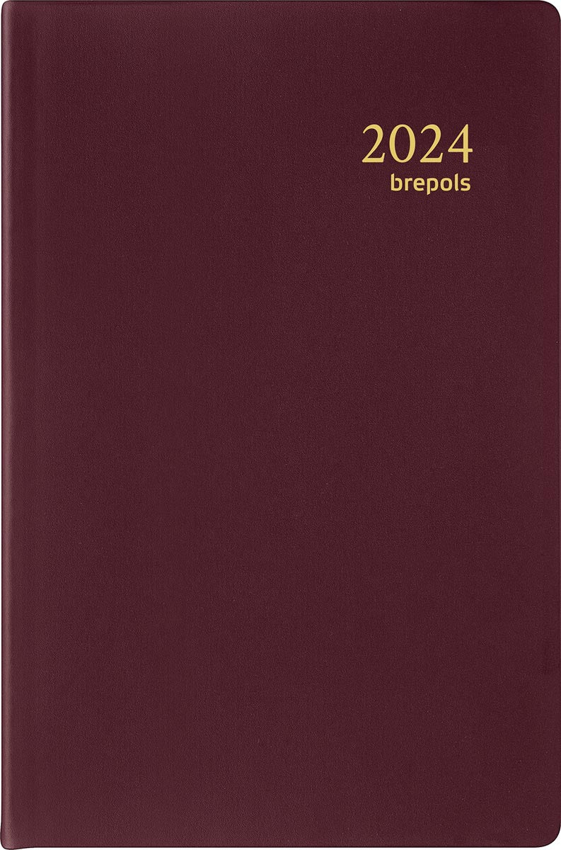 Brepols agenda Delta Seta 6-talig, bordeaux, 2024
