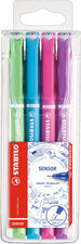 STABILO Fineliner sensor, 4-pak plastic doosje Kantoor