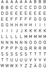 HERMA lettersticker A-Z, folie zwart, 20 x 20 mm