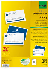 sigel visitekaartjes 3C, 85 x 55 mm, 225 g/m, helder wit
