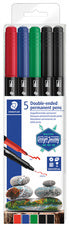 STAEDTLER permanente dubbele vezeltip pennen, set van 18