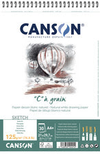 CANSON tekenpapier spiraalblok C à grain, A4, 125 g/m2