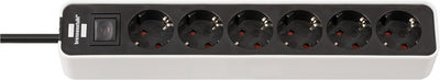 brennenstuhl contactdoosstrip Ecolor, 6-voudig, zwart