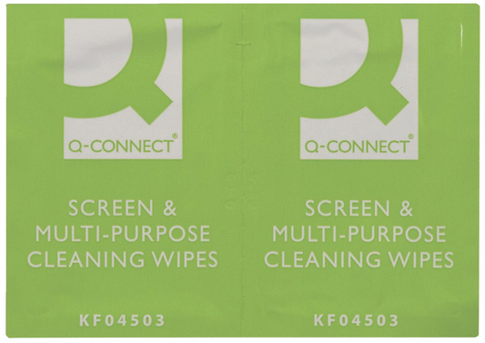 Q-Connect reinigingsdoekjes, multifunctioneel gebruik, doos van 100 zakjes