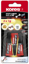 Kores snellijm POWERGLUE GEL, 3 x 1 g blisterkaart