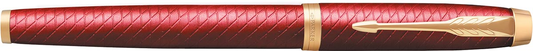 Parker IM Premium roller, fijn, in giftbox, Deep red (rood/goud)