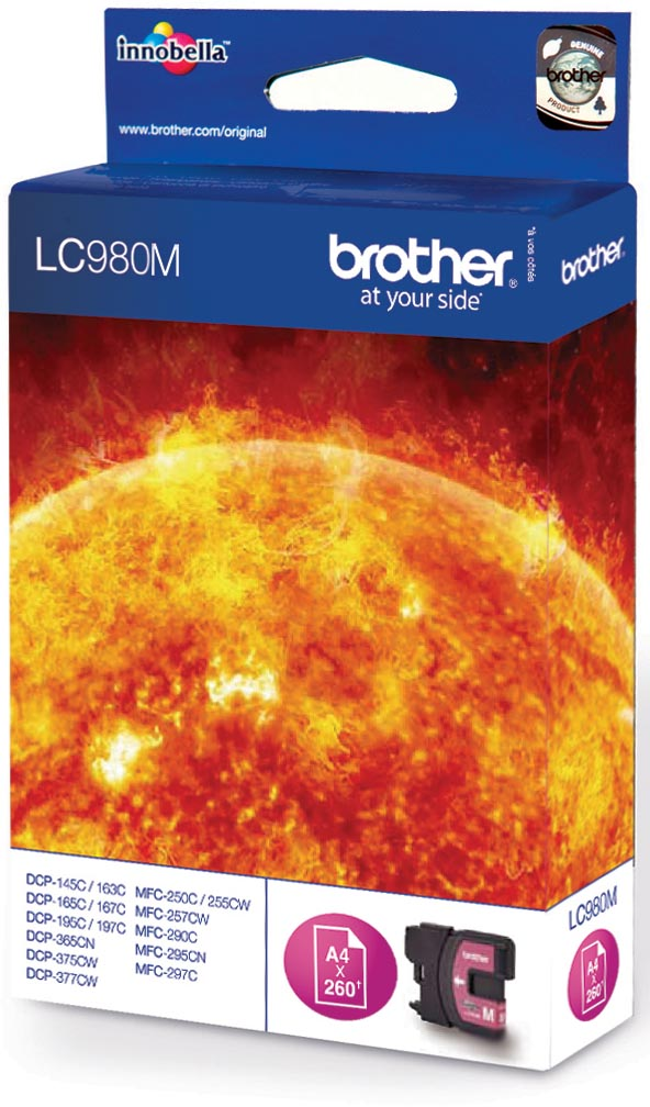 Brother inktcartridge, 260 pagina's, OEM LC-980M, magenta