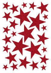 HERMA kerststicker MAGIC sterren kleurrijk, glitterend